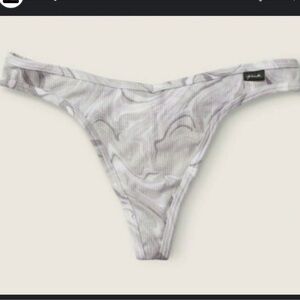 PINK Victoria's Secret Gray Marble Thong